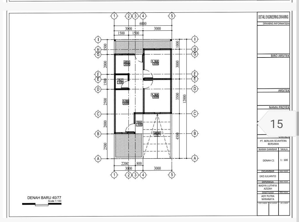 foto denah rumah tipe 40/77 perumahan RUBY PREMIERE 2