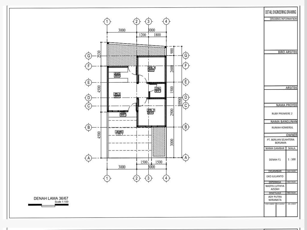 foto denah rumah tipe 36/67 perumahan RUBY PREMIERE 2