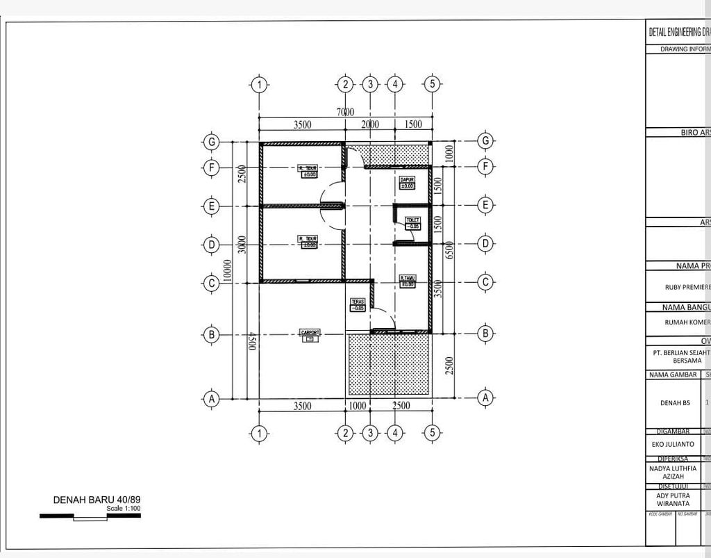 foto denah rumah tipe 40/89 perumahan RUBY PREMIERE 2