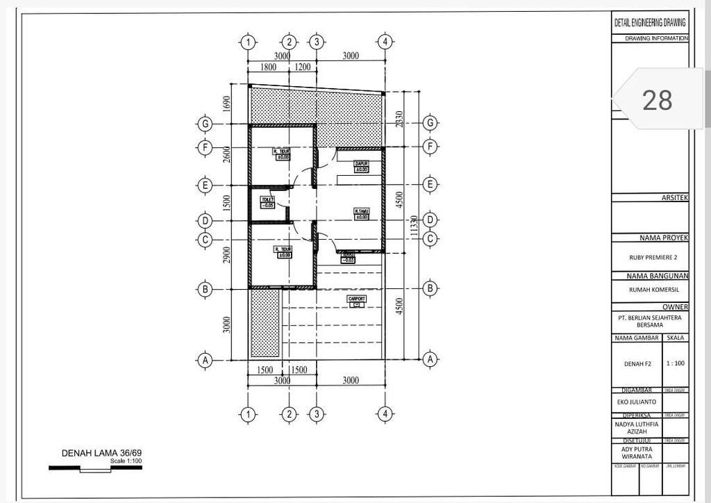 foto denah rumah tipe 36/69 perumahan RUBY PREMIERE 2
