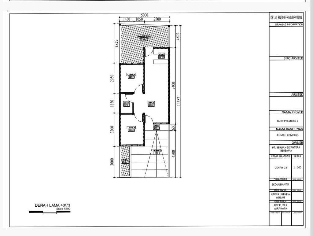 foto denah rumah tipe 40/73 perumahan RUBY PREMIERE 2