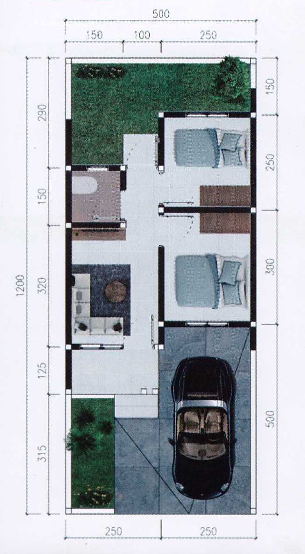 foto denah rumah tipe 30 perumahan THE METRO GRAHA -LA DIAMOND