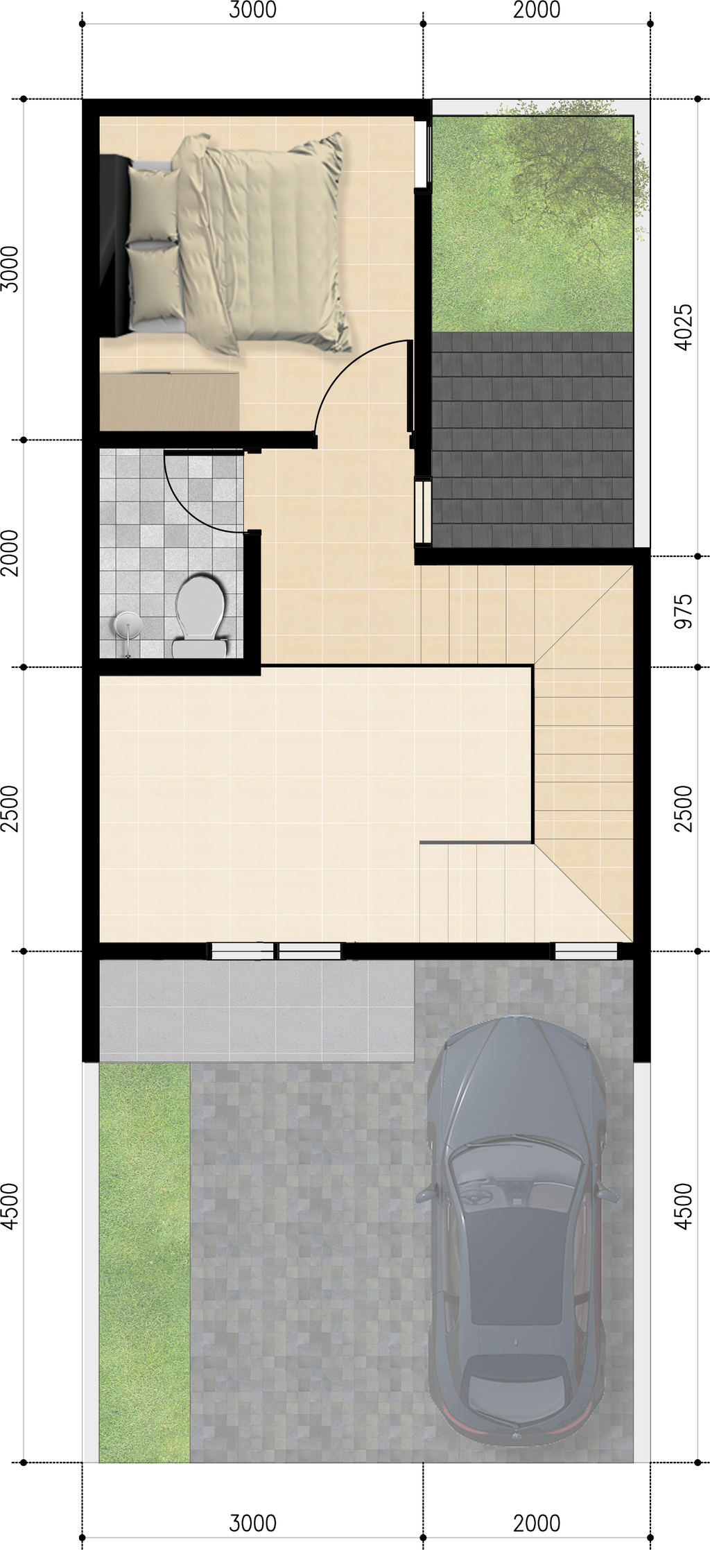 foto denah rumah tipe 65 perumahan SIRANDA TERRACE
