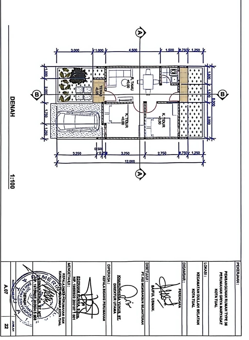 foto denah rumah tipe 36 perumahan Griya Maryadat