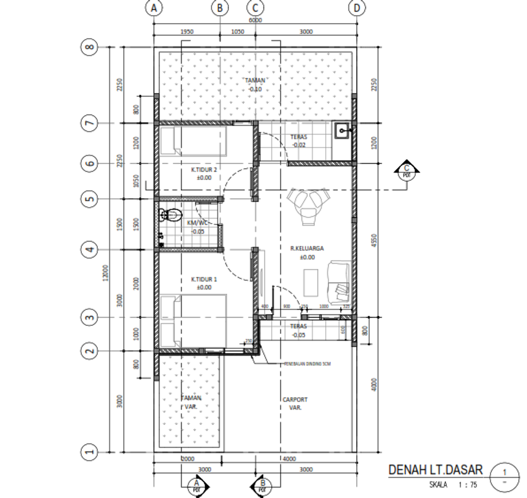 foto denah rumah tipe AMETHYST 36/120 (348.136.000) perumahan PERMATA PURI HARMONI