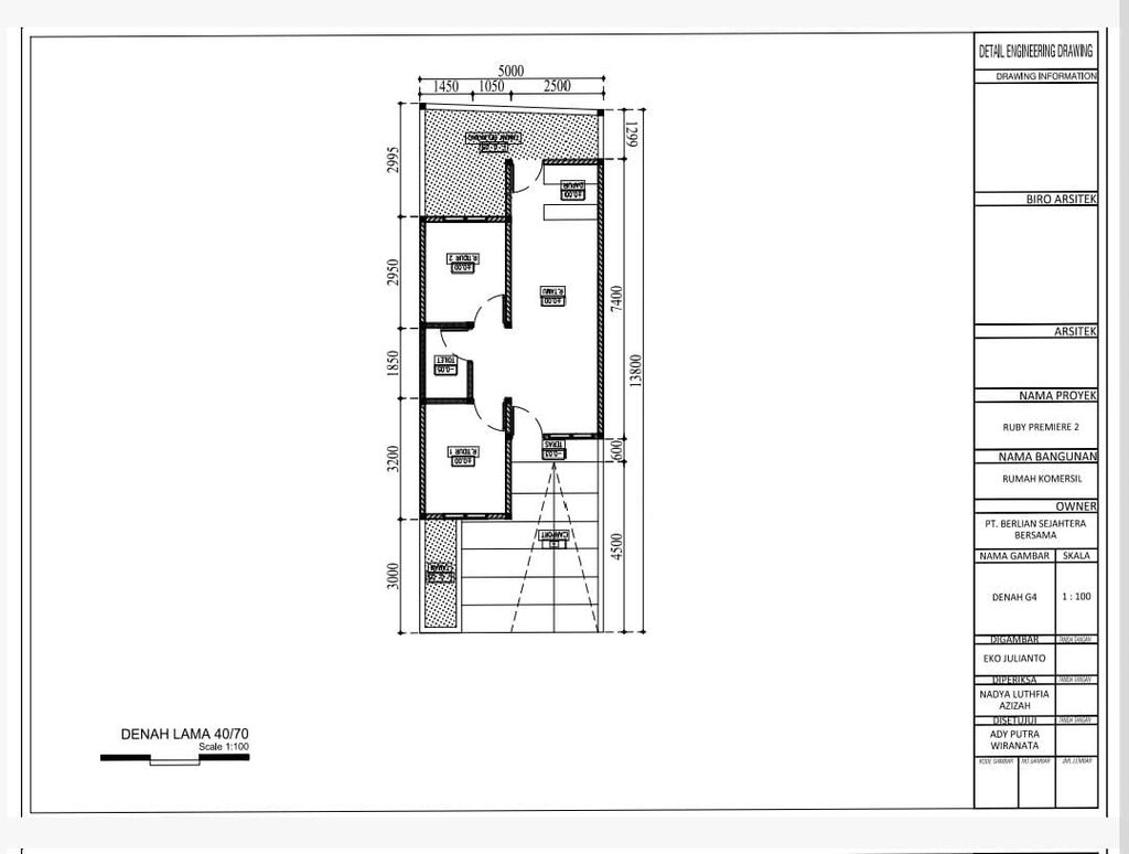 foto denah rumah tipe 40/70 perumahan RUBY PREMIERE 2