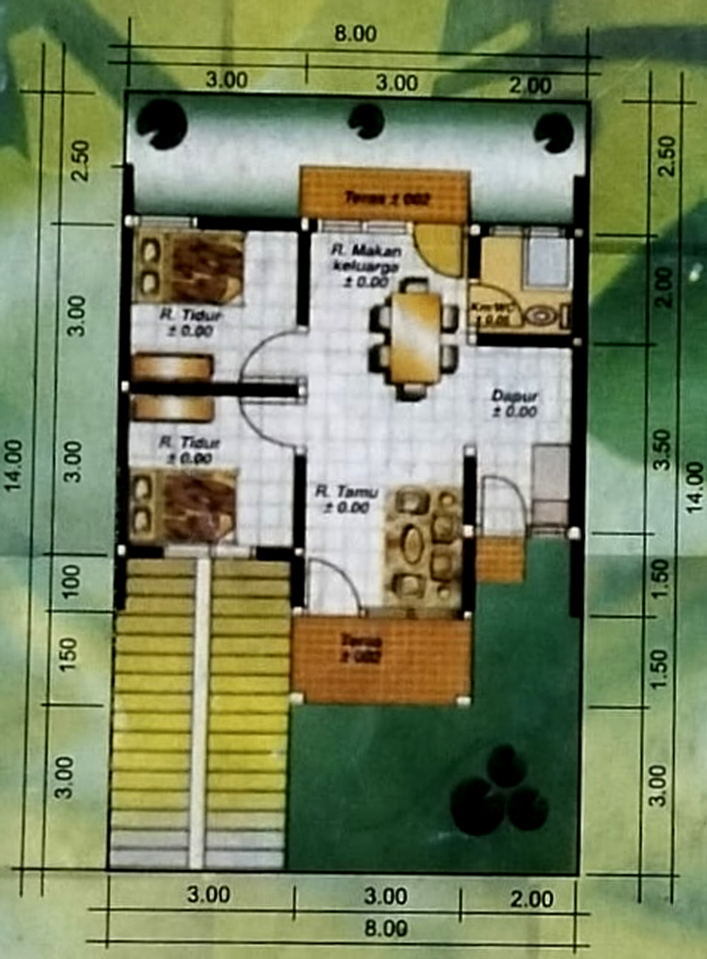 foto denah rumah tipe 54/112 perumahan Puri Asta Kencana