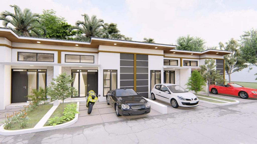 foto tampak rumah tipe DELINSA perumahan DELINSA TAMAN SITU MUSTIKA CLUSTER 3