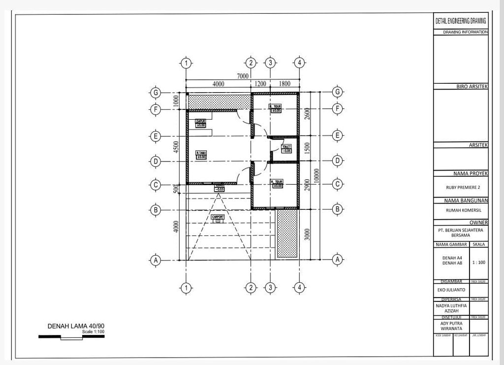 foto denah rumah tipe 40/90 perumahan RUBY PREMIERE 2