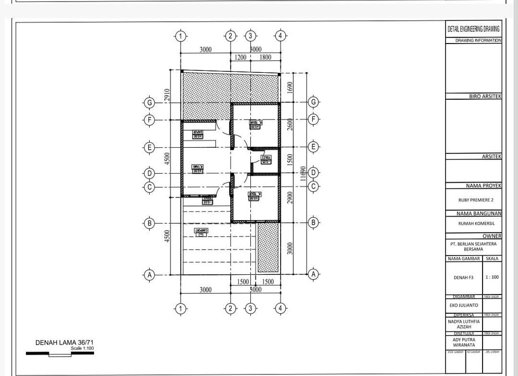 foto denah rumah tipe 36/71 perumahan RUBY PREMIERE 2