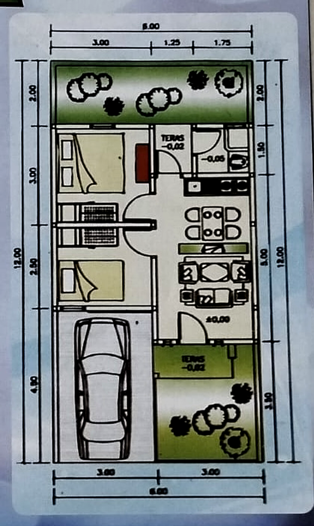 foto denah rumah tipe 36 / 112 perumahan Puri Asta Kencana