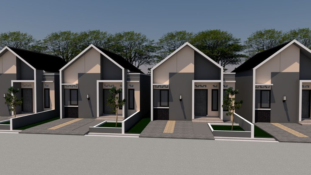 foto tampak rumah tipe 36 M2 perumahan RAZKA TOWN HOUSE