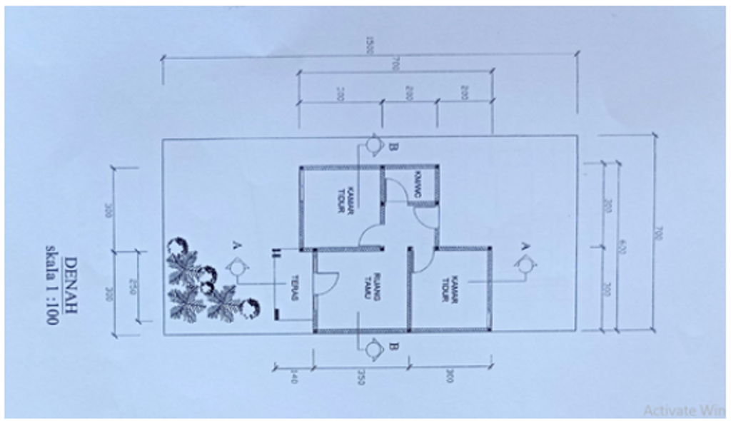 foto denah rumah tipe 48 perumahan MERPATI KIMA VILLAGE 2