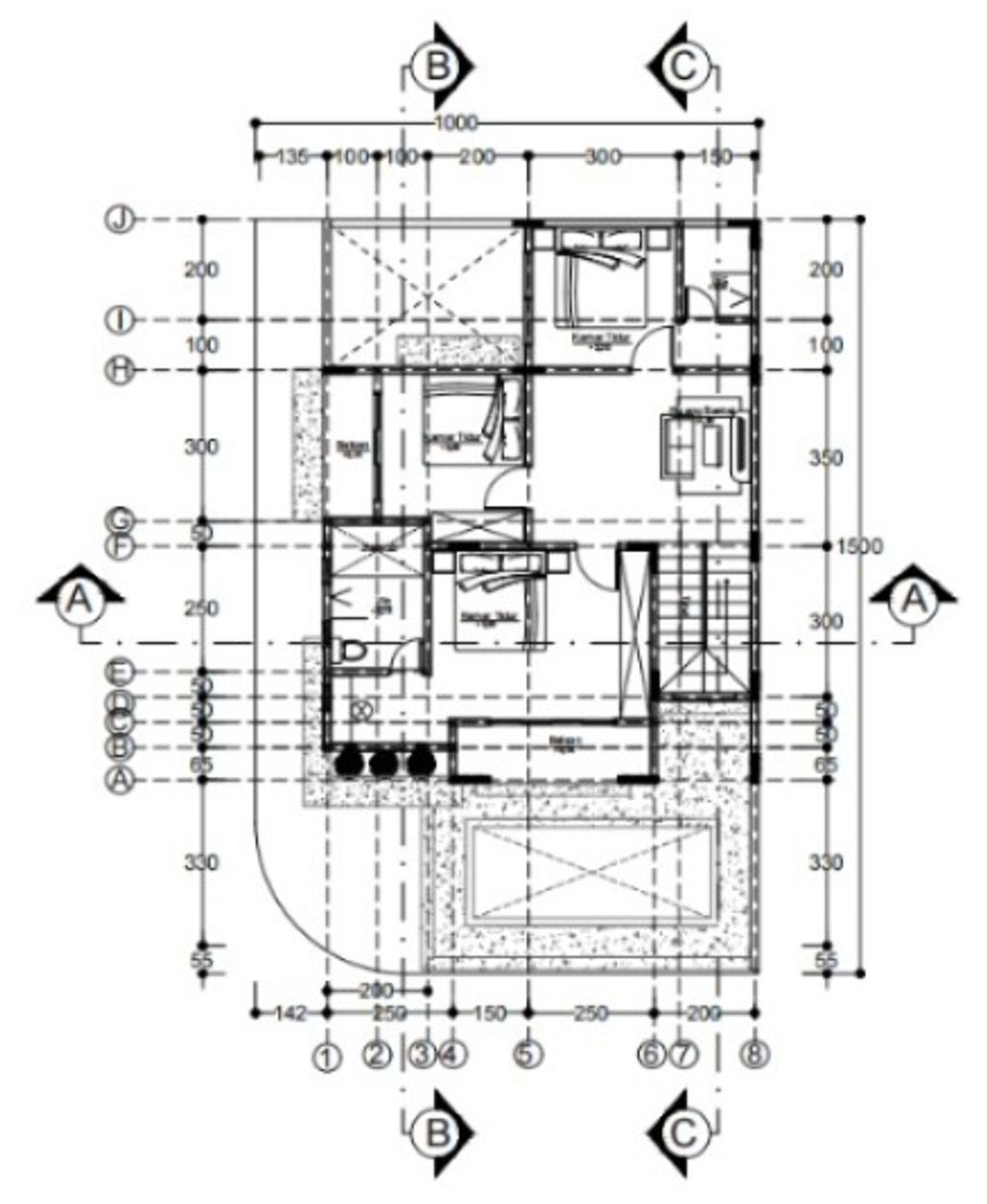 foto denah rumah tipe 146/150 perumahan CLUSTER VILLAGIO