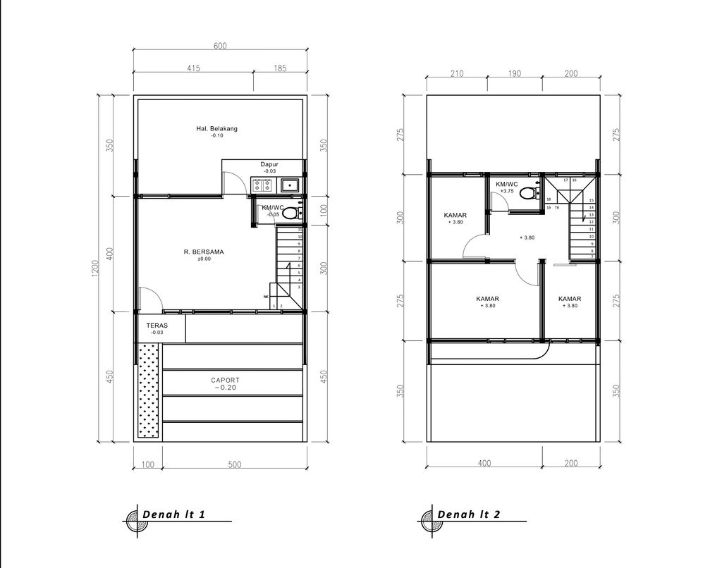 foto denah rumah tipe 60 Compact 3 Kamar HC (567) perumahan G-Land Katapang Residence 1