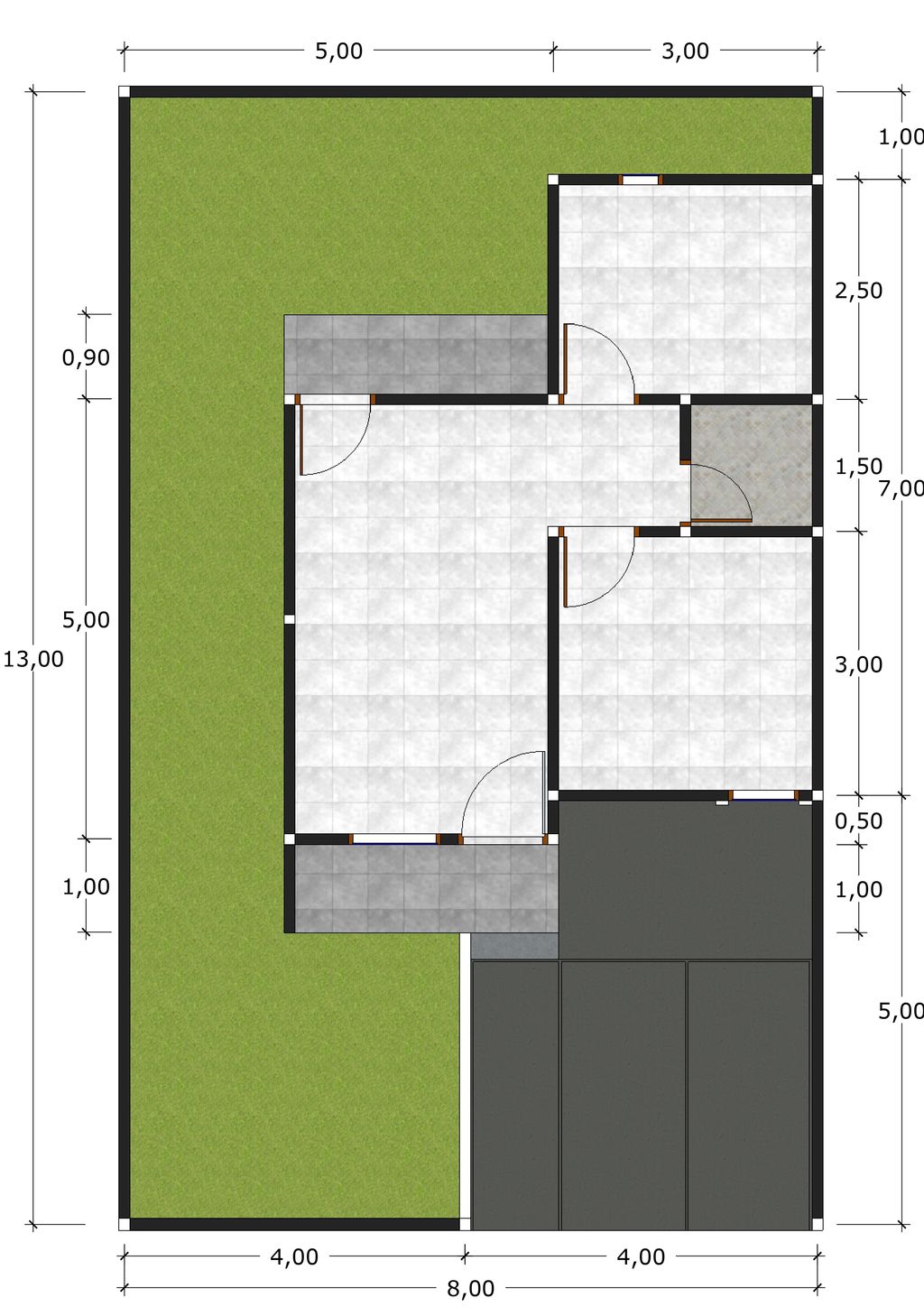 foto denah rumah tipe Harmoni Nusa Indah perumahan HARMONI NUSA INDAH