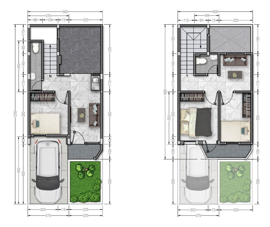 foto denah rumah tipe 62/60 perumahan DE HOMEY ESTATE