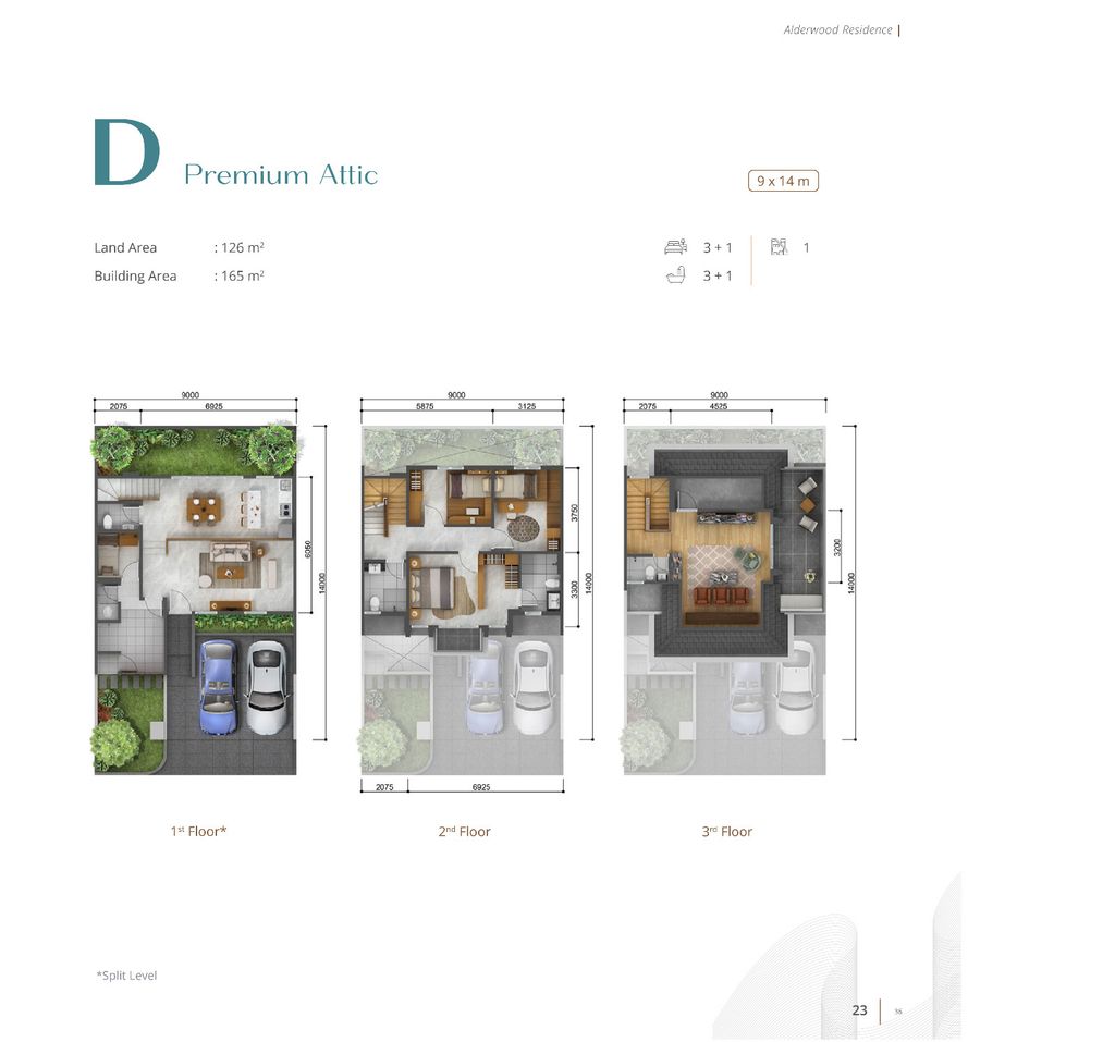 foto denah rumah tipe D PREMIUM ATTIC perumahan The Alderwood Residence