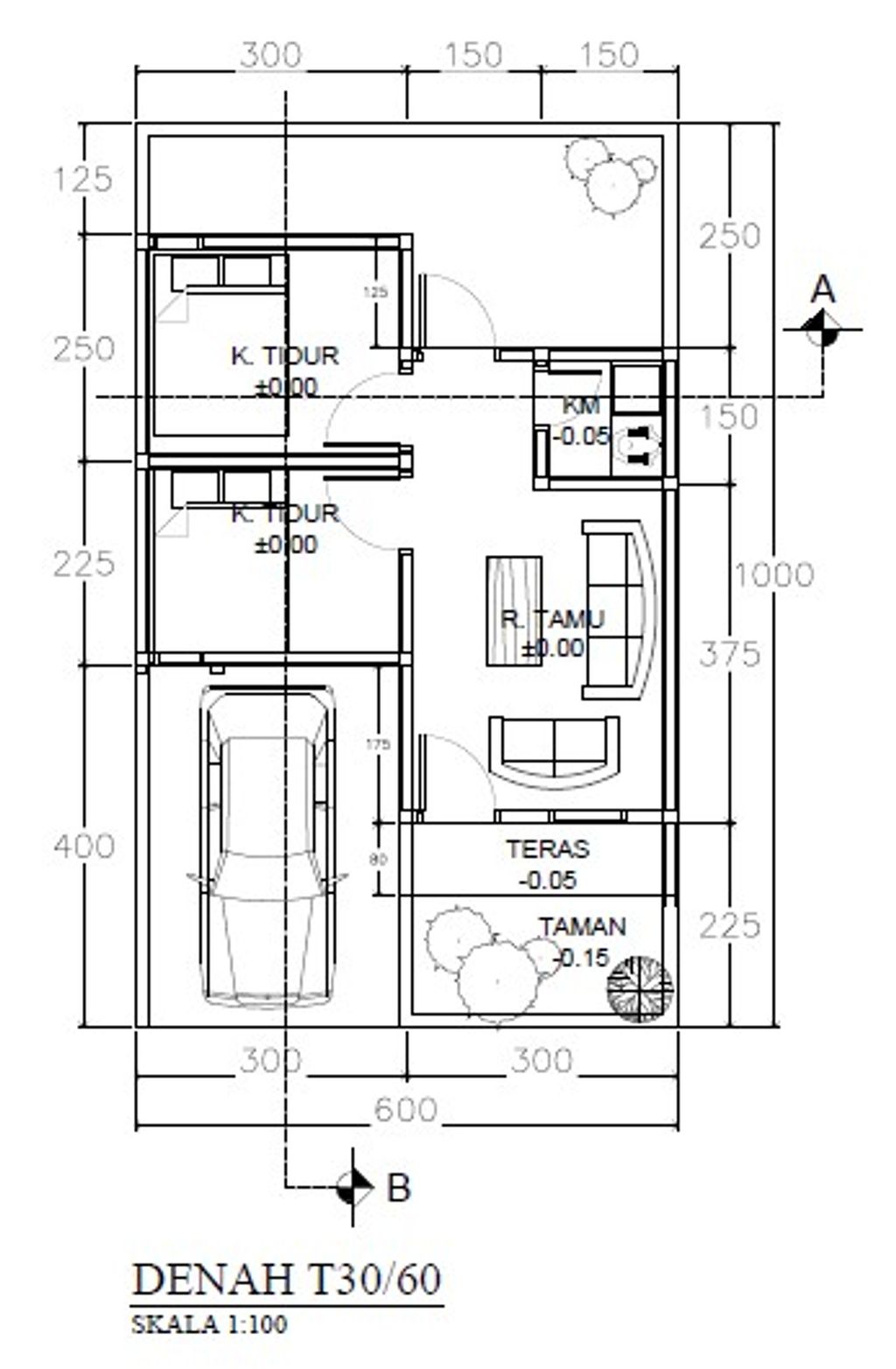 foto denah rumah tipe Mawar 30 perumahan KHARISMA REGENCY 2