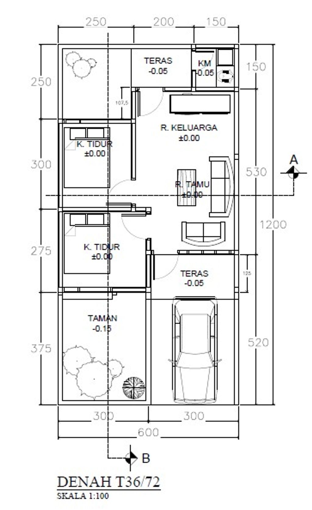foto denah rumah tipe Anggrek 36 perumahan KHARISMA REGENCY 2