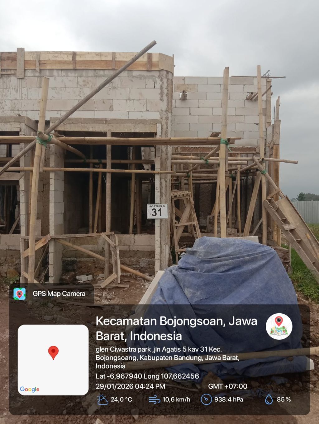 foto tampak rumah tipe 38 1 lantai (408) perumahan G-Land Ciwastra Park 2