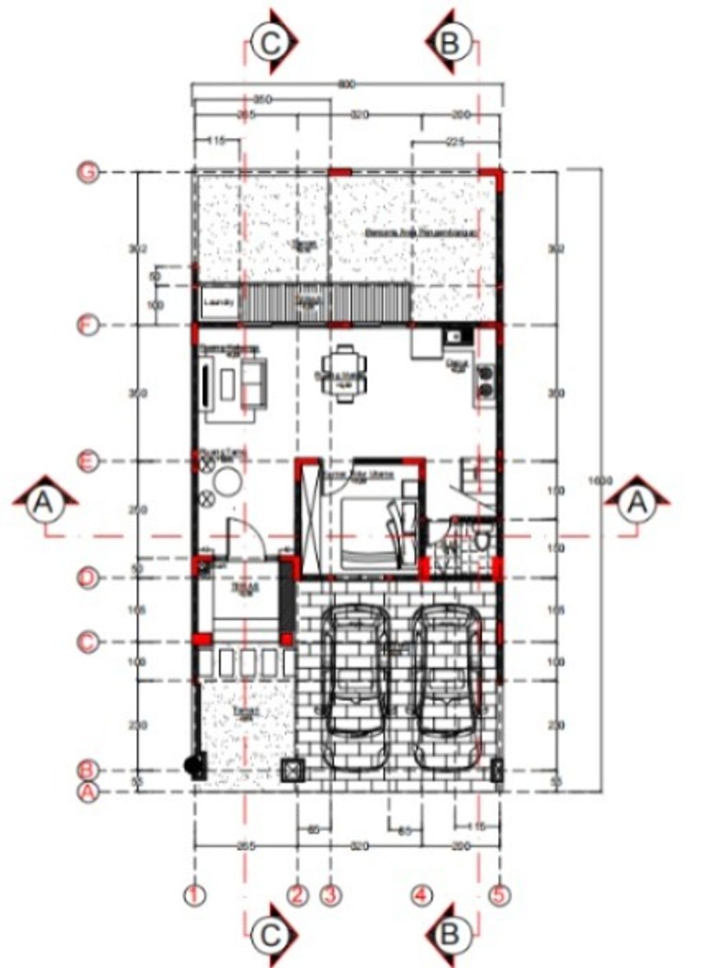 foto denah rumah tipe 131/120 perumahan CLUSTER VILLAGIO