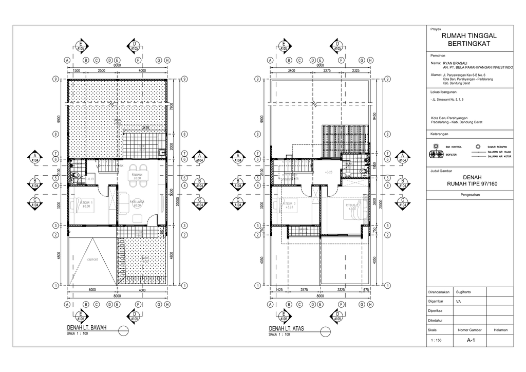 foto denah rumah tipe Simawarni 97/160 2.6 perumahan TATAR SIMAKIRANA 2 KBP