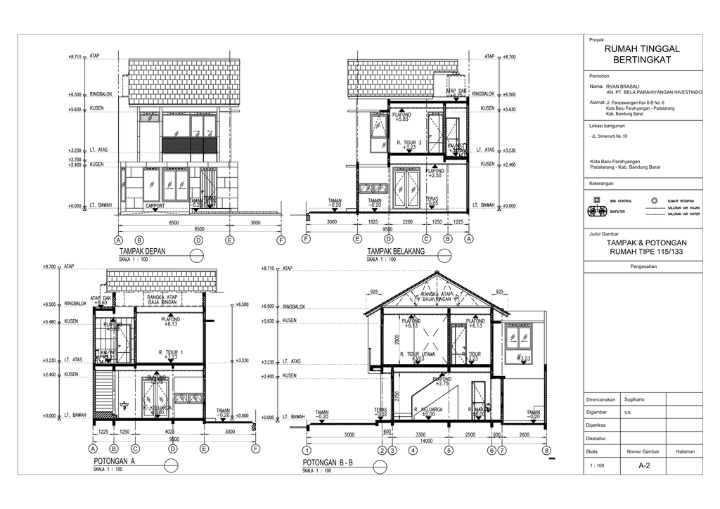 foto tampak rumah tipe Simamukti 115/133 2.5 perumahan TATAR SIMAKIRANA 2 KBP