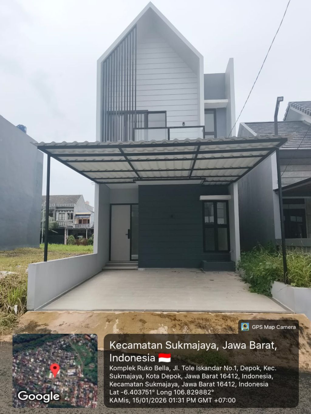 foto tampak rumah tipe 77 perumahan Bella Casa Residence