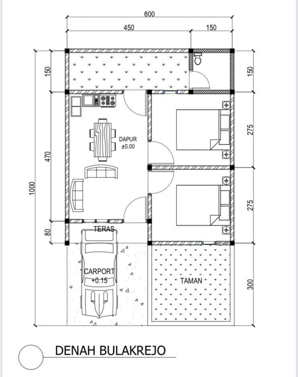 foto denah rumah tipe SUBSIDI perumahan Griya Mulya Bulakrejo