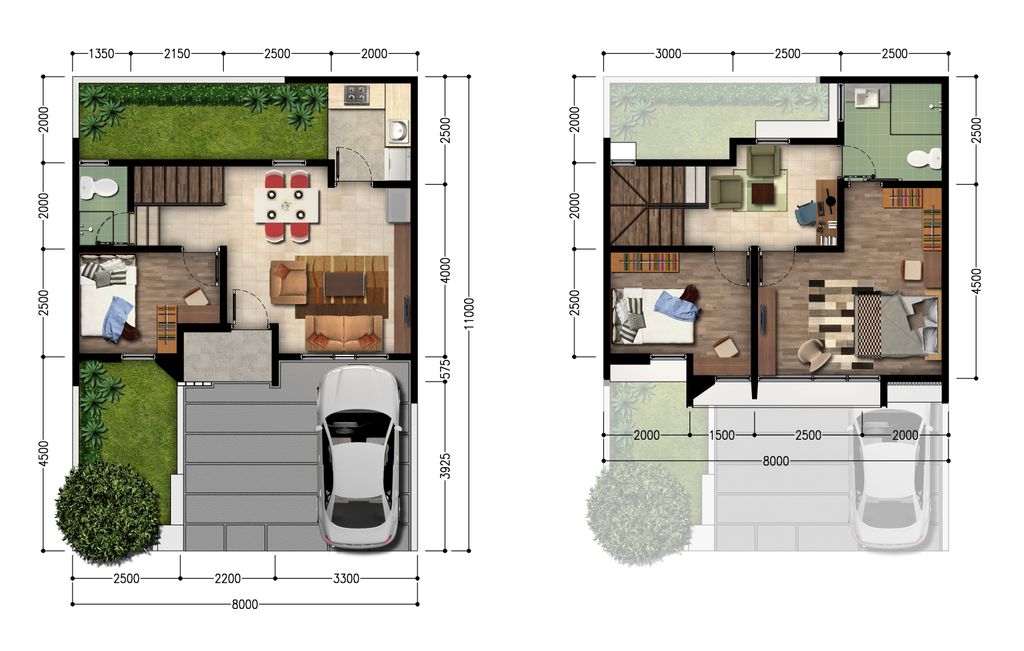 foto denah rumah tipe 8 perumahan SOLO URBANA CITY CLUSTER MISSISSIPPI BARAT