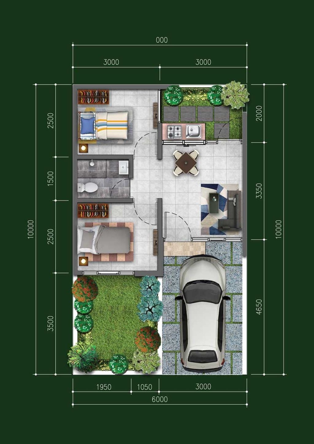 foto denah rumah tipe ASISI perumahan GOLDEN HILLS