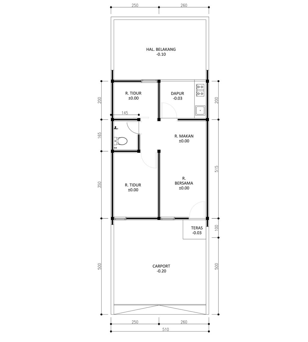 foto denah rumah tipe 36 1 Lantai Landed (459) perumahan G-Land Padalarang Valley