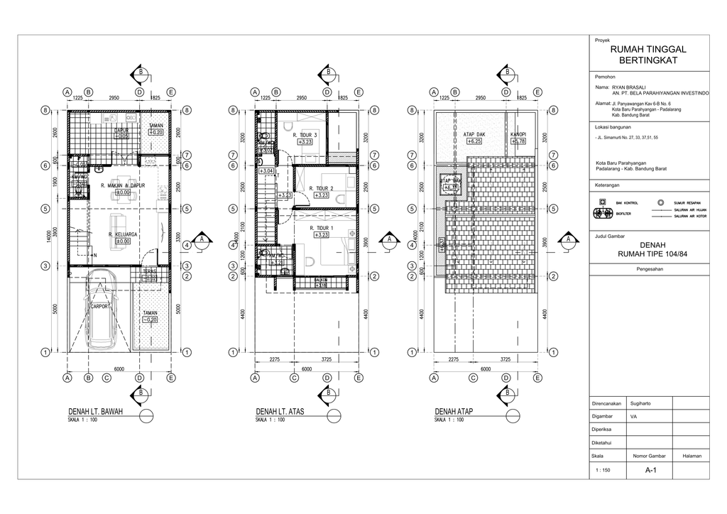 foto denah rumah tipe Simamukti 104/84 1.9 perumahan TATAR SIMAKIRANA 2 KBP