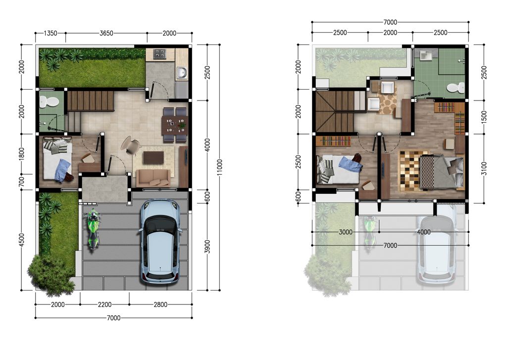 foto denah rumah tipe 7 perumahan SOLO URBANA CITY CLUSTER MISSISSIPPI BARAT
