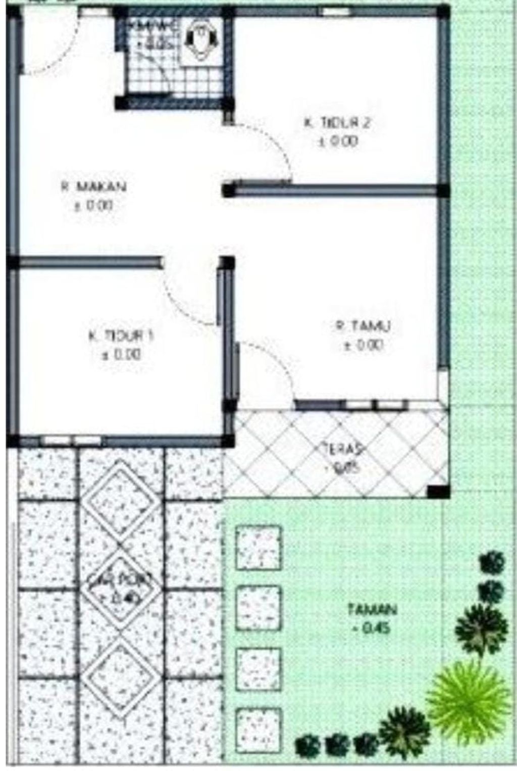 foto denah rumah tipe 36 perumahan Puri Puuwatu Indah.