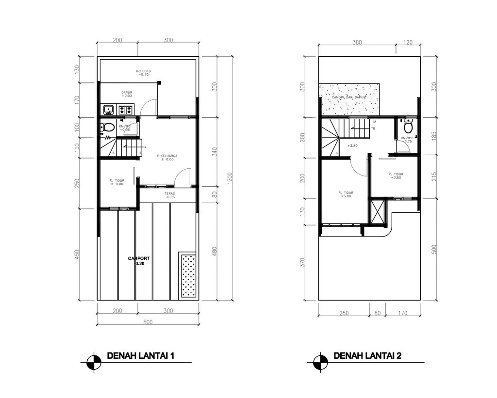 foto denah rumah tipe 43 Compact 2 Kamar HC (519) perumahan G-Land Ciwastra Park 2