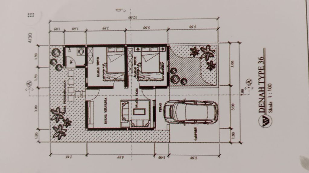 foto denah rumah tipe 36 perumahan WANEKA GREEN LAND 4
