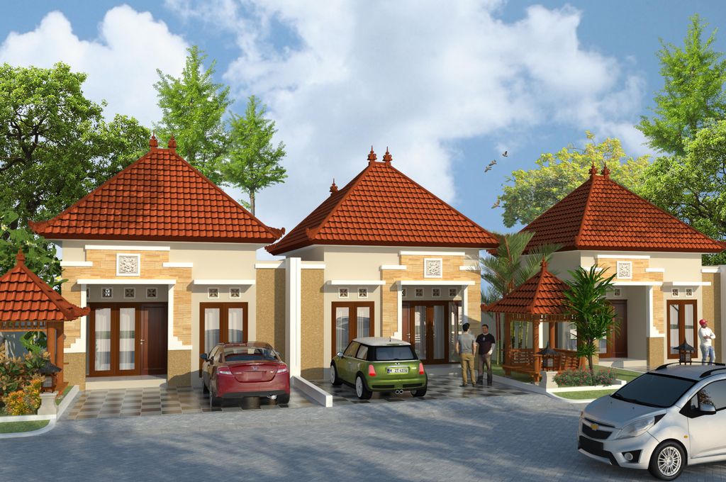 foto tampak rumah tipe bangli perumahan BERANDA BALI MUNDU TOWNHOUSE