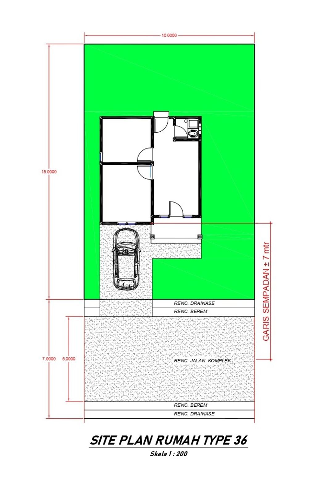 foto denah rumah tipe 36 perumahan SENGKUANG GOLDEN SIGNATURE