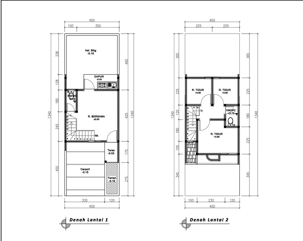 foto denah rumah tipe 50 Compact (3 kamar) + Teras (500) perumahan G-Land Ciwastra Park 2