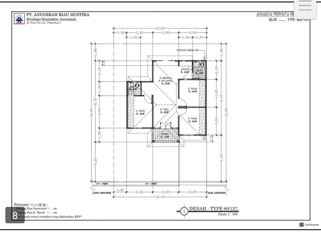 foto denah rumah tipe APR 60 perumahan PERUMAHAN ANNASYA PERMATA RESIDENCE