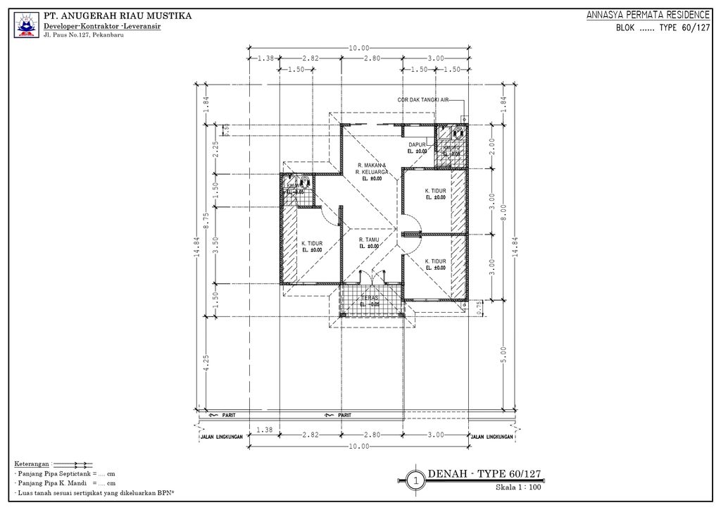 foto denah rumah tipe APR 75 perumahan PERUMAHAN ANNASYA PERMATA RESIDENCE