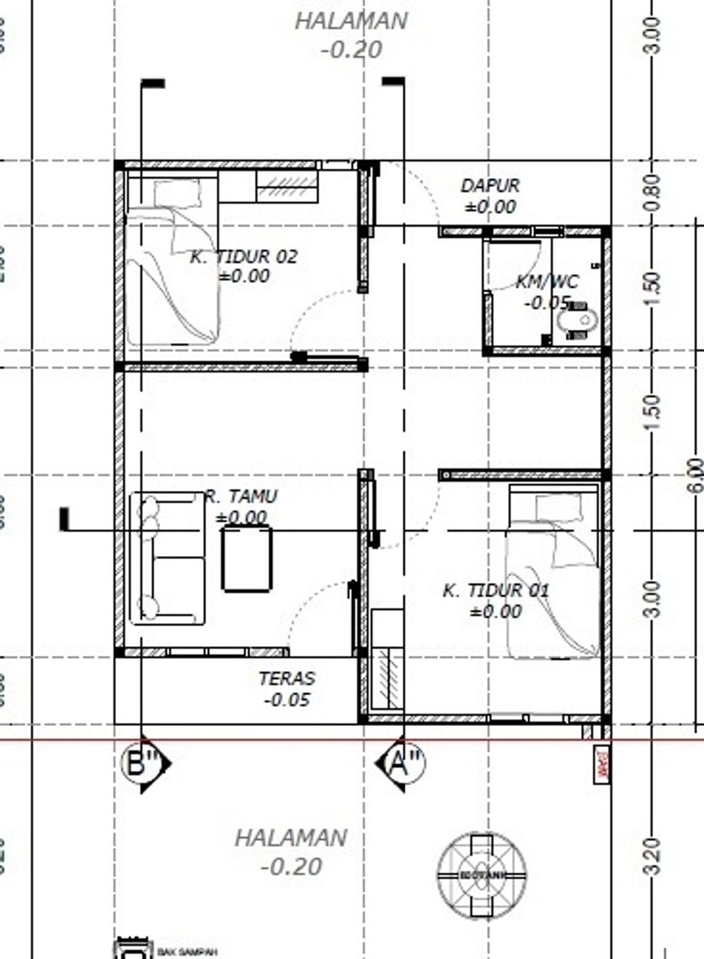 foto denah rumah tipe 36/98 perumahan RIYANDA REGENCY BATURAJA