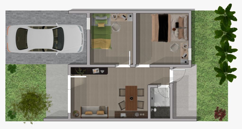 foto denah rumah tipe 36 perumahan TAMAN CIBADUYUT INDAH TAHAP 2 & 3