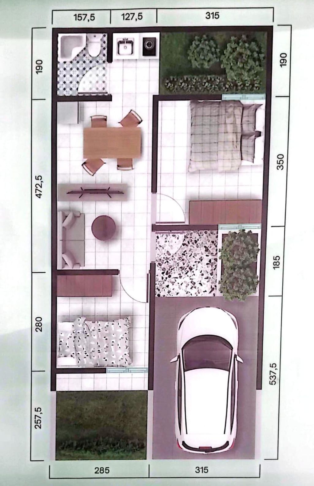 foto denah rumah tipe Borobudur A perumahan AMERTA RESIDENCE