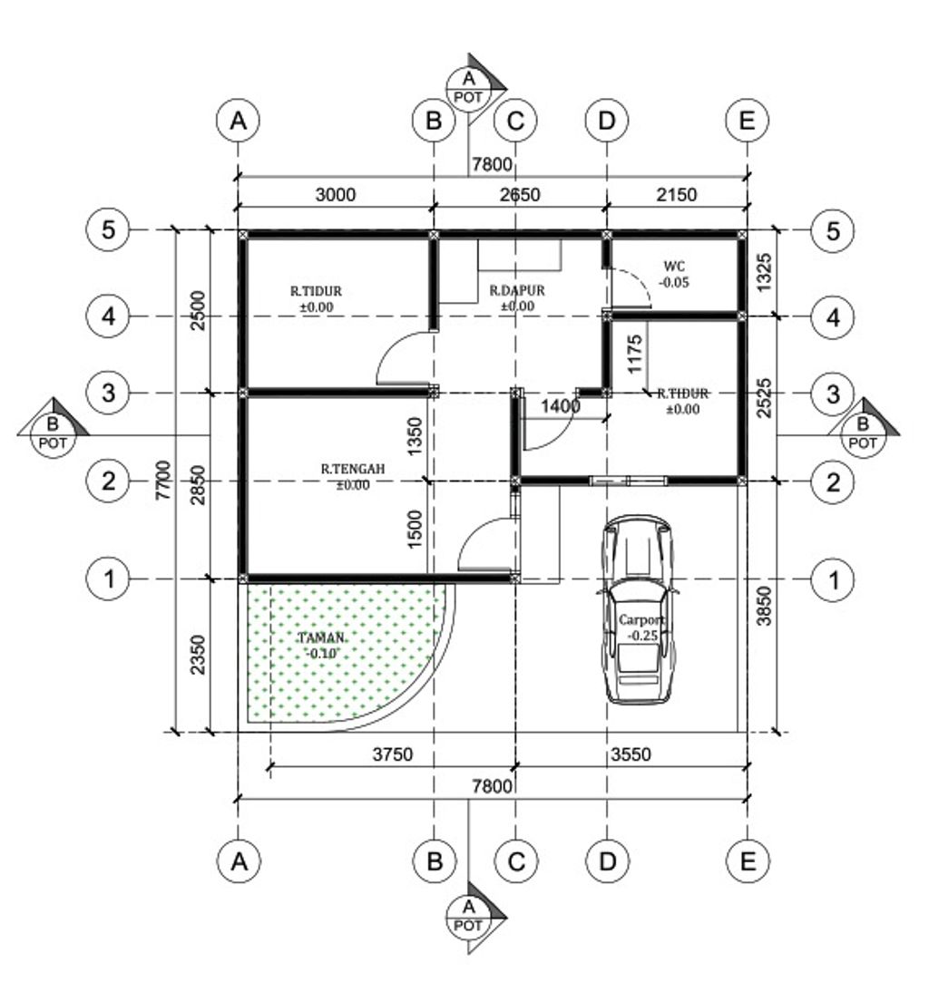 foto denah rumah tipe 32/60 T2 perumahan BUMI WIRADINATA II