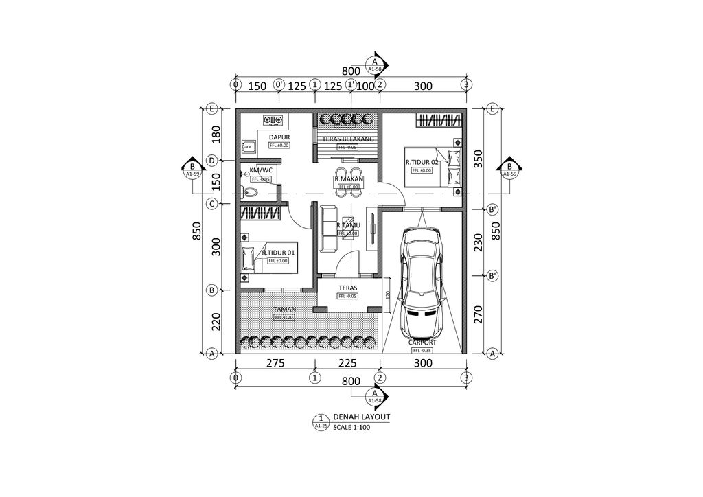 foto denah rumah tipe 40/66 perumahan THE PERMATA VILLAS 2