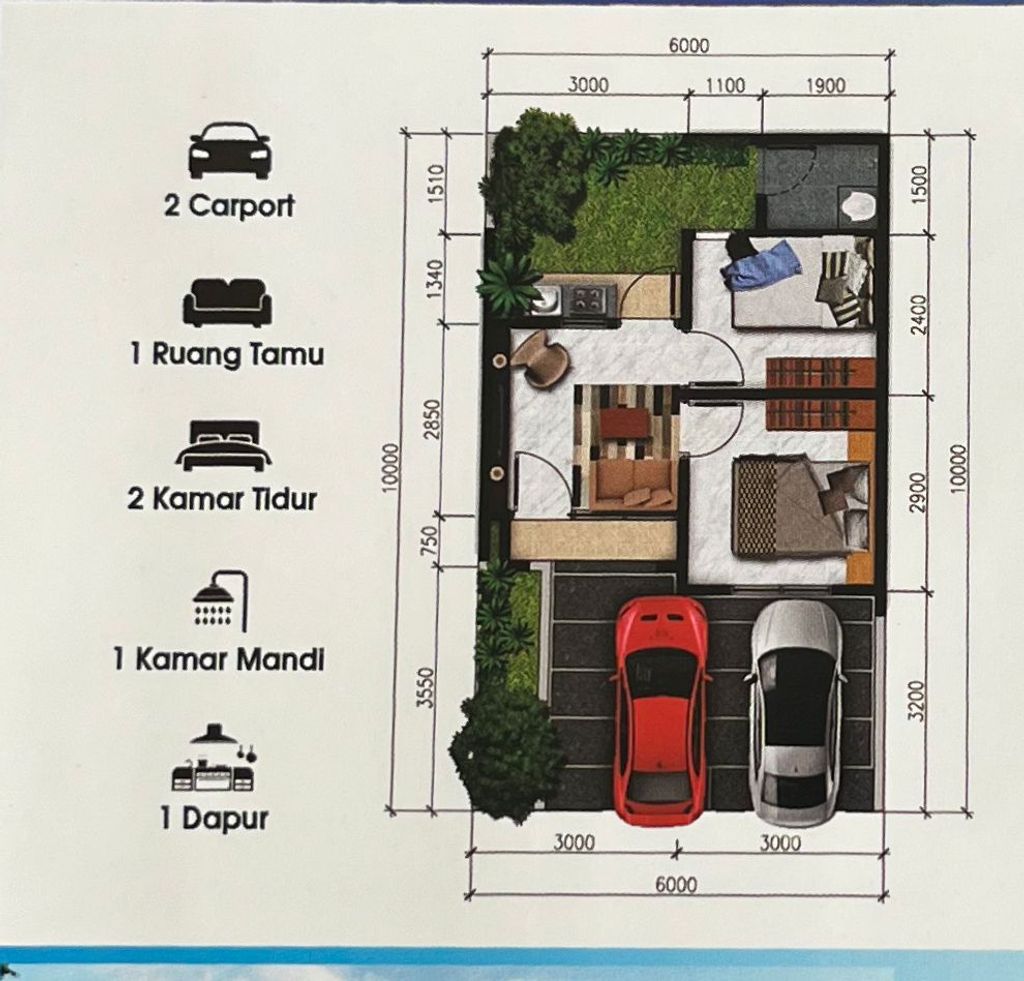 foto denah rumah tipe ACACIA SUBSIDI perumahan Citra Elok