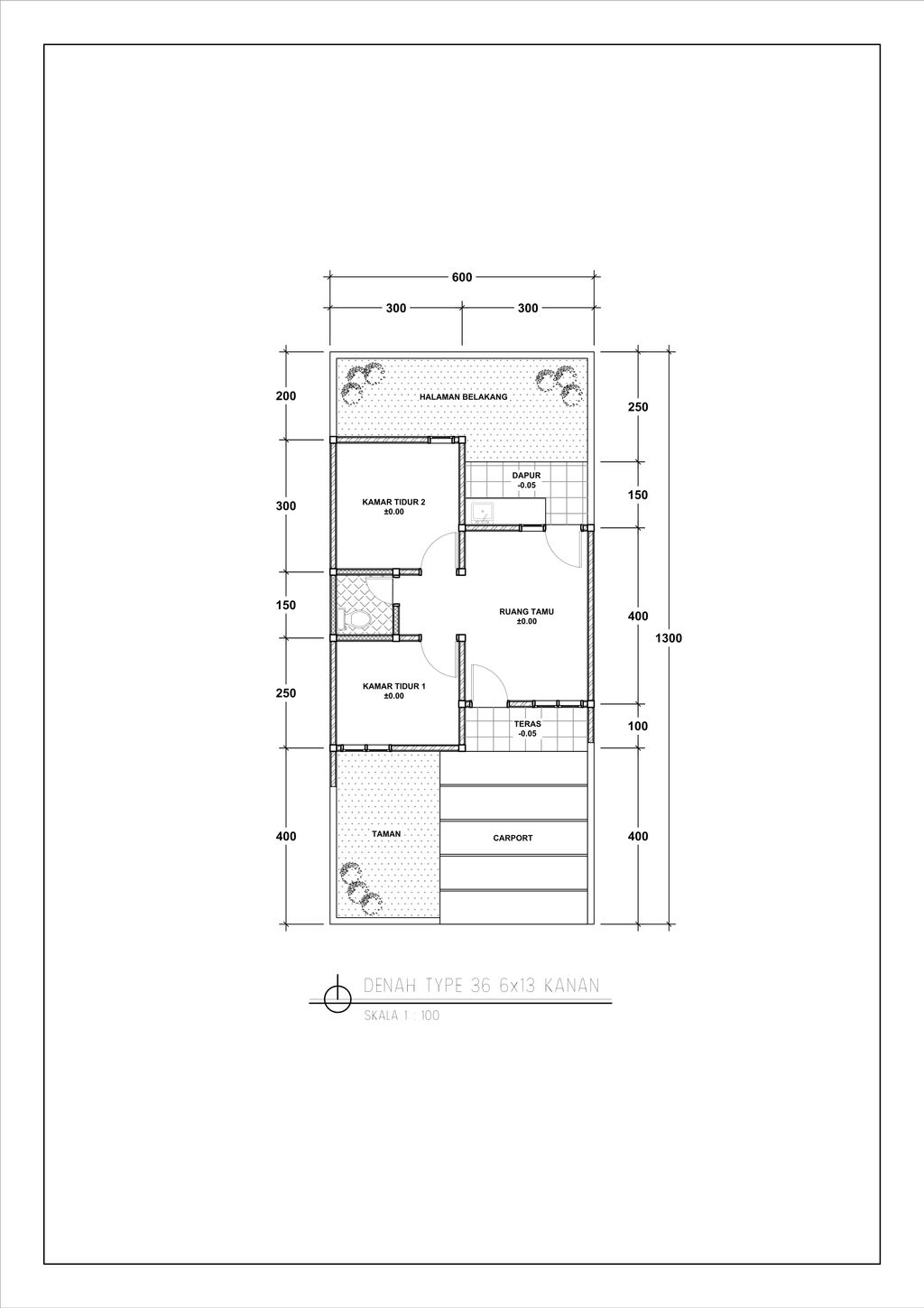 foto denah rumah tipe 36/130 perumahan GRIYA PESONA PELANGI